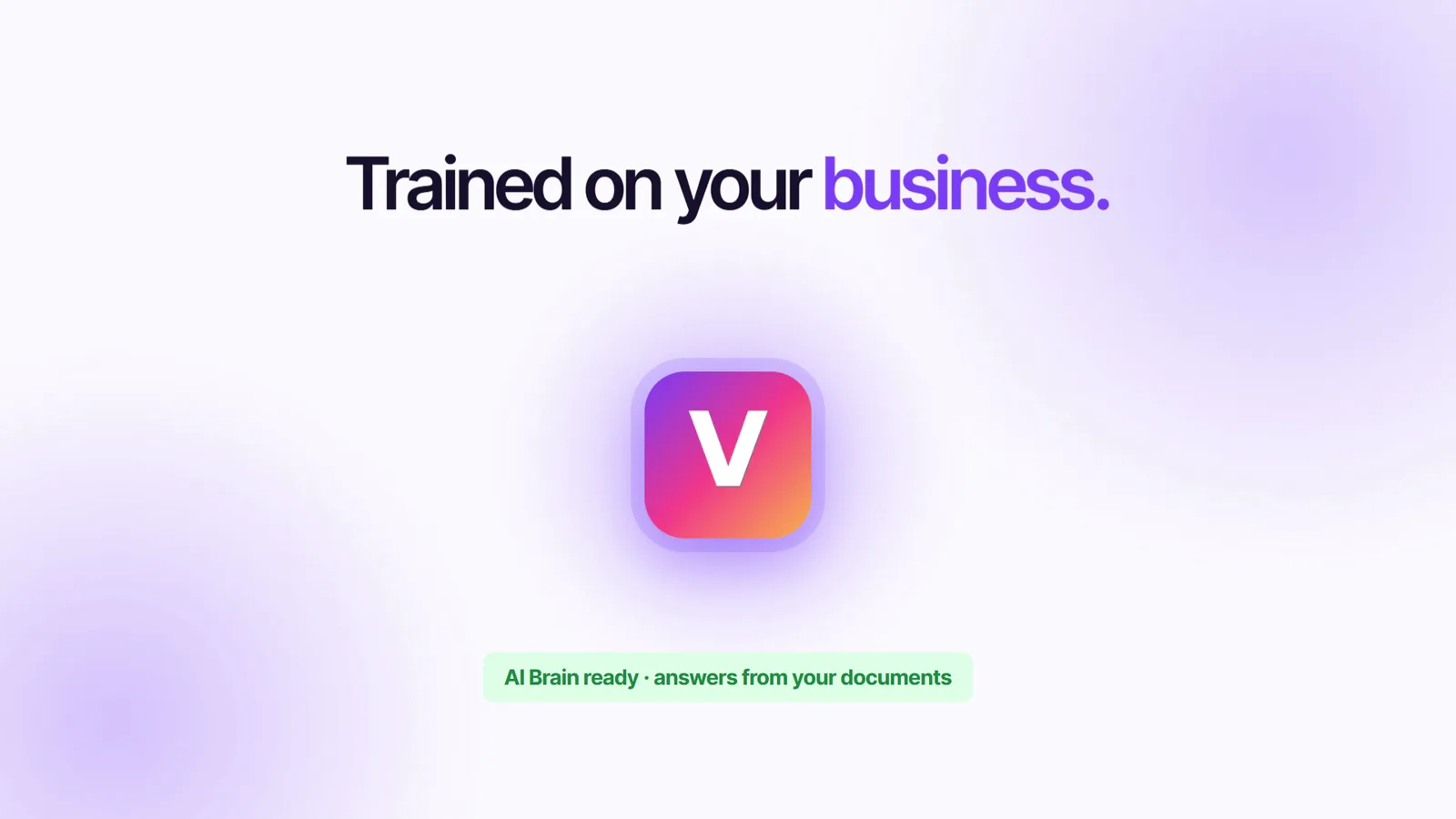 The ViralDM icon with a green pill reading AI Brain ready, answers from your documents