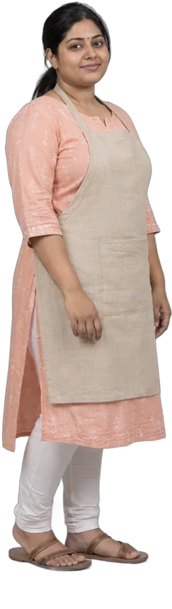 A home baker standing, ready to take UPI payments in her DMs